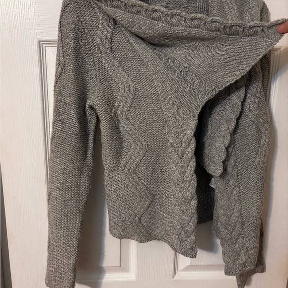 Banana Republic Shawl Neck Open Front Cardigan Sweater Wool Cashmere Cable, L - Picture 4 of 4